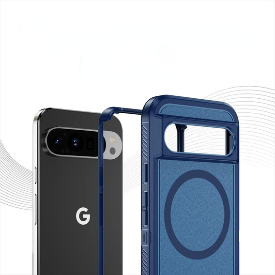 Pouzdro s rámečkem pro Google Pixel 9 / Google Pixel 9 Pro, pro MagSafe, modré