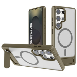 Pouzdro pro Samsung Galaxy S25 Ultra, matný stojánek, pro MagSafe, šedé