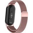 Milánský náramek s pouzdrem pro Xiaomi Smart Band 10 / 9 / 8, růžová