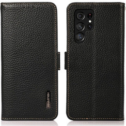 KHAZNEH RFID pouzdro pro Samsung Galaxy S24 Ultra, Litchi Texture, černé