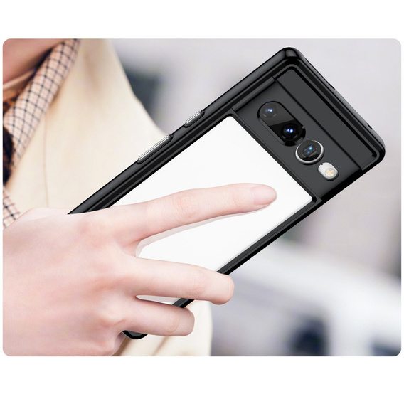 Pouzdro pro Google Pixel 7 Pro 5G, Fusion Hybrid, s ochranou fotoaparátu, transparentní / černé