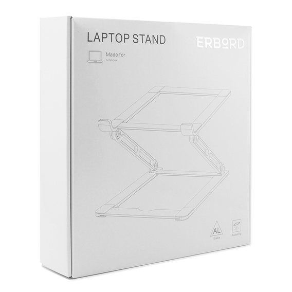 Hliníkový stojan na notebook, ERBORD ProDesk Stand, šedý