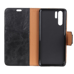 Flipové pouzdro Split Leather Wallet pro Huawei P30 Pro, Split Leather Wallet, černé
