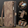 CASEME pouzdro pro Samsung Galaxy A56 5G, Retro Leather Wallet, s páskem, hnědé