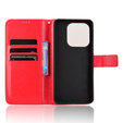 Klopové pouzdro pro Xiaomi Redmi Note 14 4G, Crazy Horse Wallet, červené