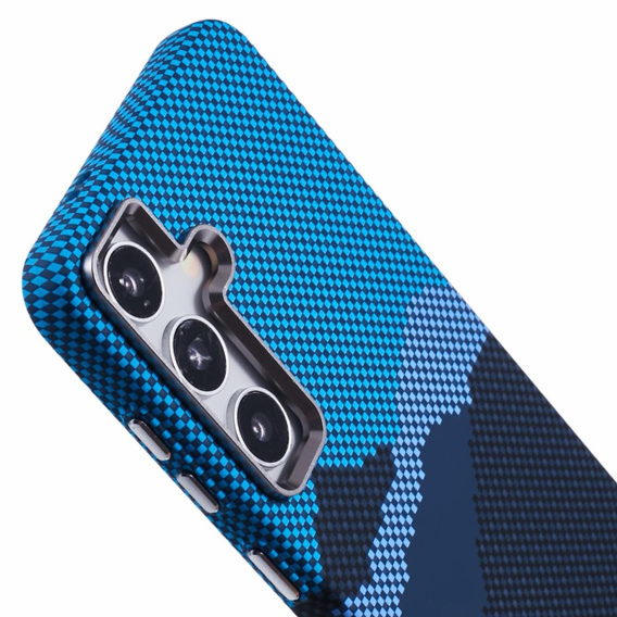 Pouzdro pro Samsung S25+ Plus, Carbon Fiber MagSafe, modrá / tmavě modrá