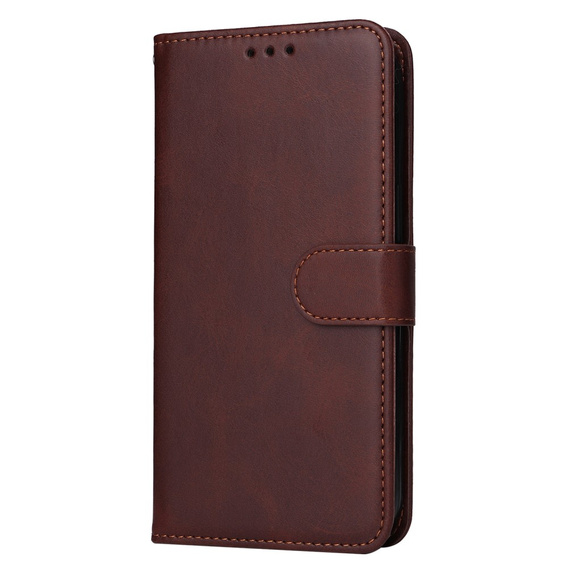 Klopové pouzdro pro Realme C67, Leather Wallet, hnědé