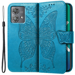 Klopové pouzdro pro Motorola Edge 40 Neo, Butterfly, modré