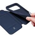 Pouzdro Dux Ducis pro iPhone 17 Pro Max, Skin Pro, s klopou, s přihrádkou na kartu, tmavě modré