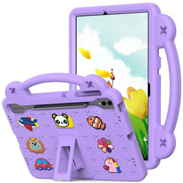Dětské pouzdro pro Samsung Galaxy Tab S9 FE+ Plus, Cute Patterns, se stojánkem, fialové