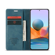 Pouzdro CASEME pro Xiaomi Redmi Note 10 Pro, Leather Wallet Case, modré