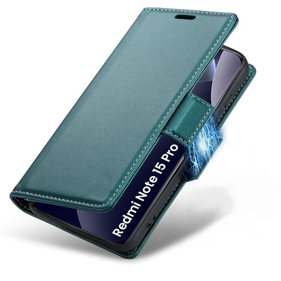 Pouzdro s klopou ERBORD Glossy Litchi pro Xiaomi Redmi Note 15 Pro 5G