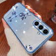 Pouzdro pro Samsung Galaxy A54, Glitter Flower, modré