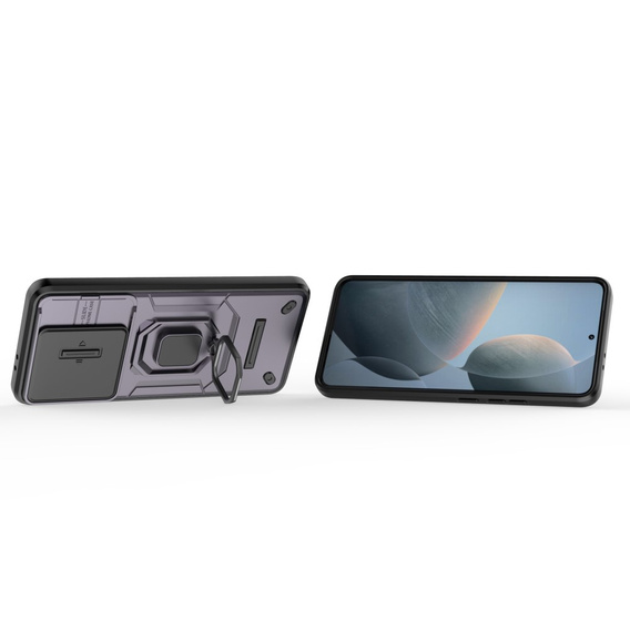 Pouzdro pro Xiaomi Poco F6 Pro, KickStand Camera Lens, fialové