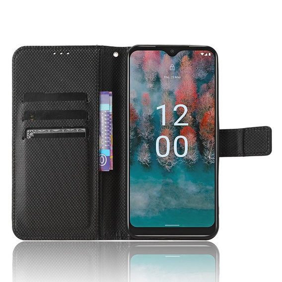 Klopové pouzdro pro Nokia C12 4G, Wallet Smart Magnet, černé