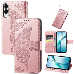 Klopové pouzdro pro Samsung Galaxy S25 Edge, Butterfly, růžové rose gold