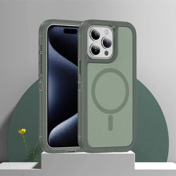Pouzdro s rámečkem pro iPhone 13 Pro Max, pro MagSafe, zelené