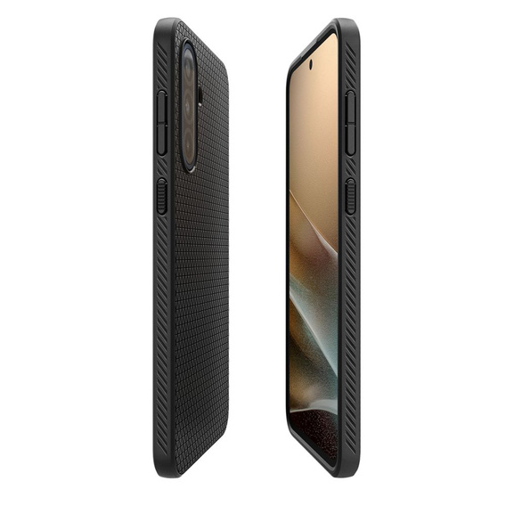 Pouzdro Spigen pro Samsung Galaxy A36 5G, Liquid Air, černé + 9H tvrzené sklo