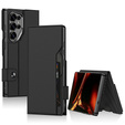 Pouzdro s klopou GKK Card Slot Wallet pro Samsung Galaxy S26 Ultra, karbonově černé