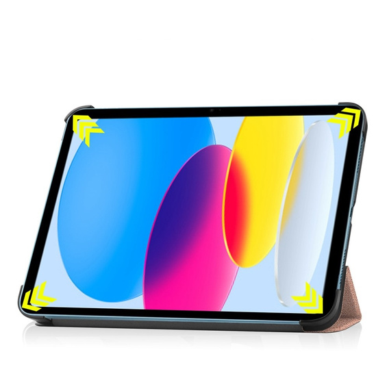 Pouzdro pro iPad 10.9 2022 10 Gen, Smartcase s prostorem pro stylus, růžové