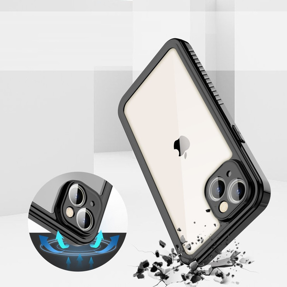 Vodotěsné pouzdro IP68 pro iPhone 15 Plus, Redpepper, černé