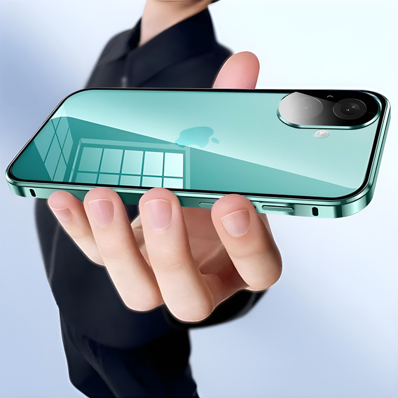 Pouzdro pro iPhone 16, Magnetic Dual Glass, zelené