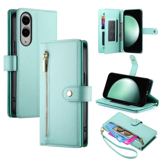 Klopové pouzdro pro Samsung Galaxy S25 Edge, Wallet Zipper Pocket, mincovní