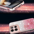 Pouzdro pro Motorola Moto G56 5G, Glitter Flower, růžové rose gold