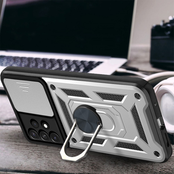 Pouzdro pro Samsung Galaxy A33 5G, CamShield Slide, stříbrné