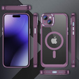 Pouzdro pro iPhone 15, ERBORD Impact Guard, MagSafe, fialové