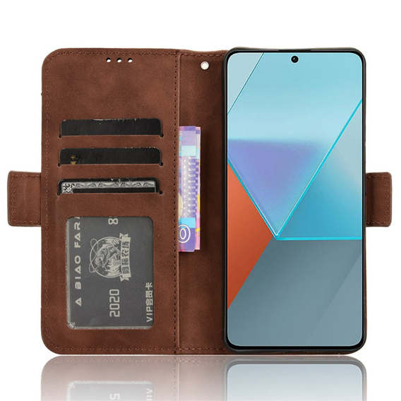 Klopové pouzdro pro Xiaomi Redmi Note 13 Pro 5G, Card Slot, hnědé