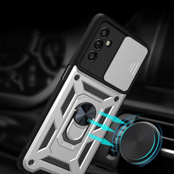 Pouzdro pro Samsung Galaxy A14 4G/5G, CamShield Slide, stříbrné