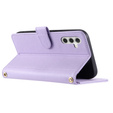 Pouzdro s klopou pro Samsung Galaxy S25, Rhombus Crossbody Leather, fialové