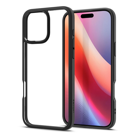 Pouzdro Spigen pro iPhone 16 Pro, Ultra Hybrid, černé + 9H tvrzené sklo