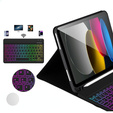 Pouzdro s podsvícenou bluetooth klávesnicí pro iPad 10.9 2022 (10 gen.), černé