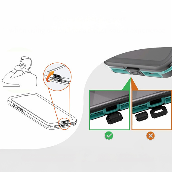 Pouzdro pro iPhone Air, vodotěsné IP68, SHELLBOX MagSafe, modré