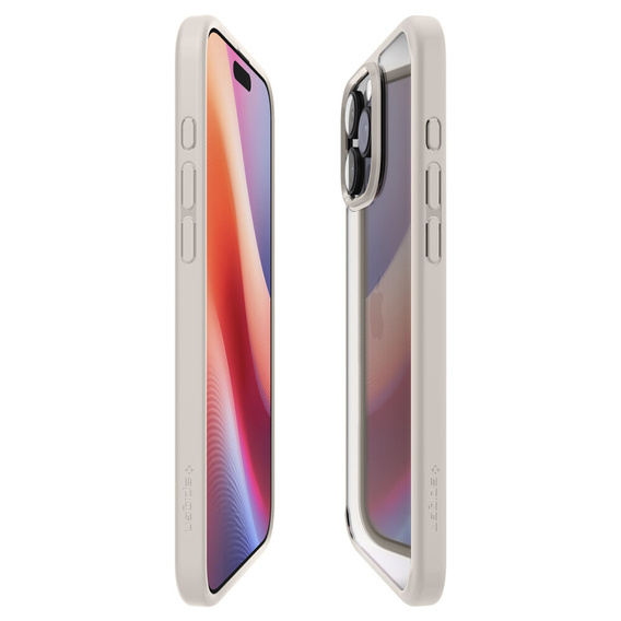 Pouzdro Spigen pro iPhone 16 Pro Max, Ultra Hybrid, transparentní / titanová + 9H tvrzené sklo