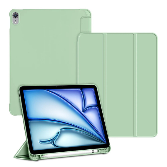 Pouzdro pro iPad Air 13" 2025/2024 (7/6 gen.), Smartcase s prostorem pro stylus, zelené