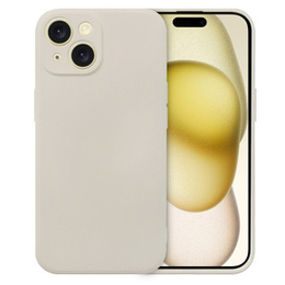 Pouzdro pro iPhone 15 Plus, Silicone Lite, béžové