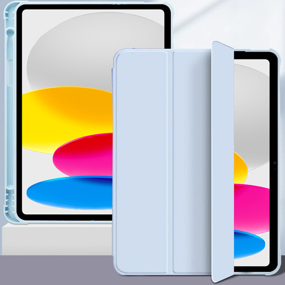 Pouzdro pro iPad 10.9 2022 10 Gen, Smart Pencil, se slotem na stylus, modré