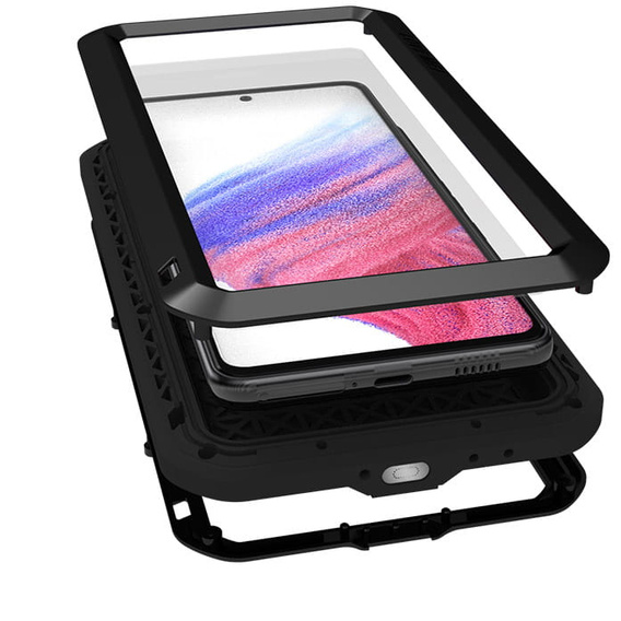 Pouzdro Love Mei pro Samsung Galaxy A53 5G, armored with glass, černé