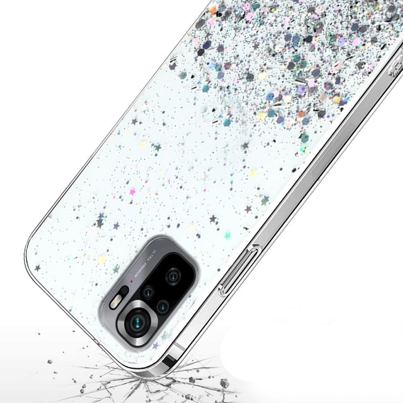 Pouzdro pro Xiaomi Redmi Note 10/10S, Glittery, průhledné