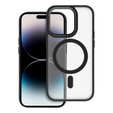 Pouzdro pro iPhone 16 Pro, pro MagSafe, ERBORD Matt Case, transparentní / černé + sklo na displej