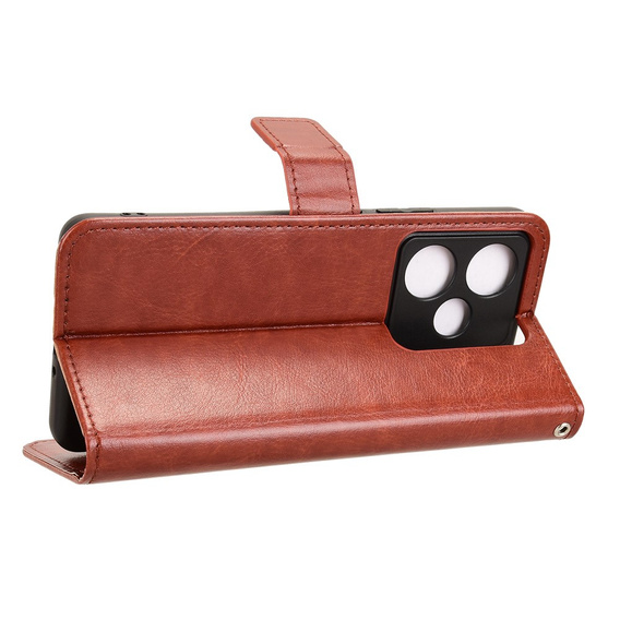 Klopové pouzdro pro Realme GT 7 / 7T, Crazy Horse Wallet, hnědé