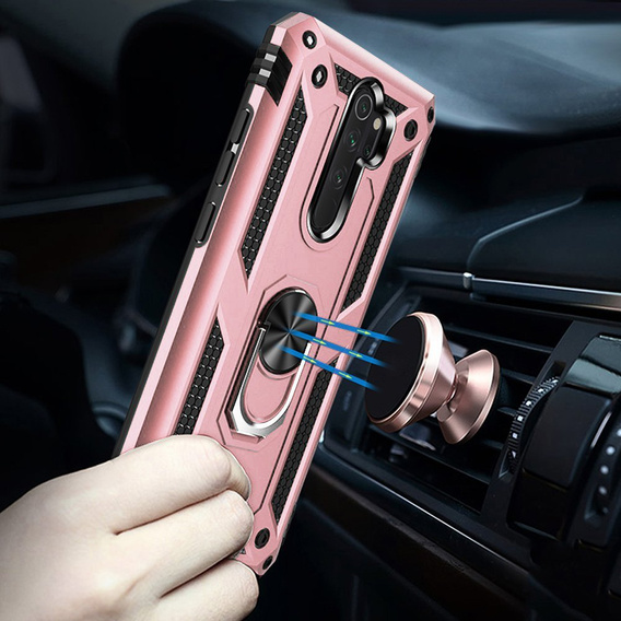 Pancéřové pouzdro pro Xiaomi Redmi Note 8 Pro, Nox Case Ring, růžové rose gold
