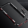 Pouzdro LUPHIE pro iPhone 15 Pro, Armor Bumper, černá / červená