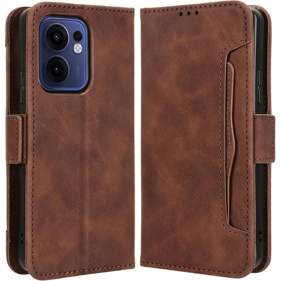 Klopové pouzdro pro Oppo Reno 13F / Oppo Reno 13FS, Card Slot, hnědé
