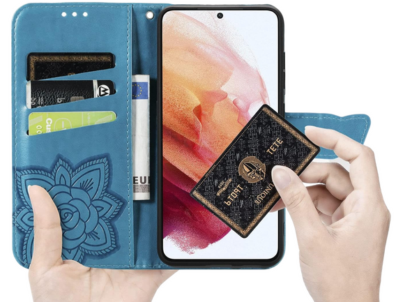 Klopové pouzdro pro Realme 12 Pro 5G / 12 Pro+ 5G, Butterfly, modré