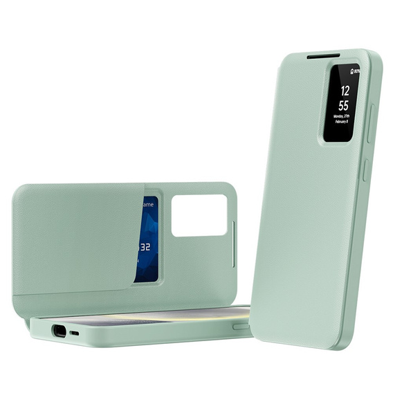 Flipové pouzdro pro Samsung Galaxy S24 FE, Smart View Wallet, zelené