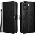 Klopové pouzdro pro Xiaomi Redmi 13C / Poco C65, Crazy Horse Wallet, černé